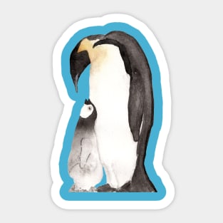 Fathers day gift for father penguin with baby penguin Sticker